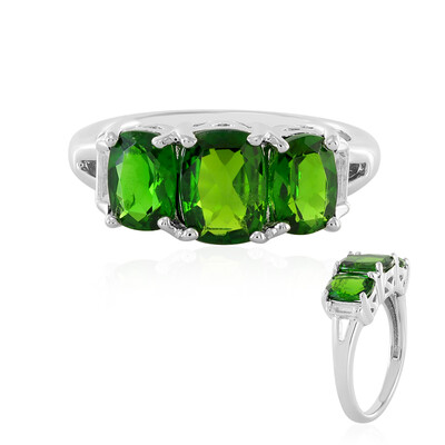 Anillo en plata con Diópsido de Rusia