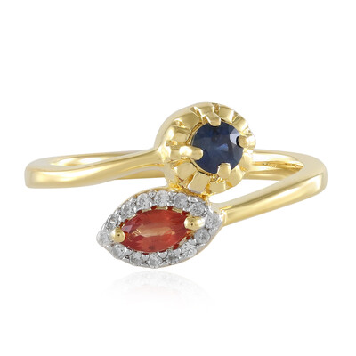 Anillo en plata con Zafiro naranja