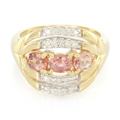 Anillo en oro con Zafiro Padparascha no calentado (AMAYANI)