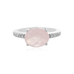 Anillo en plata con Cuarzo rosa