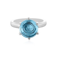 Anillo en plata con Topacio azul cielo