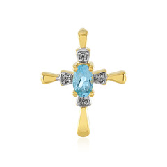 Colgante en plata con Topacio azul suizo