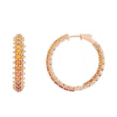 Pendientes en plata con Zafiro naranja (Dallas Prince Designs)