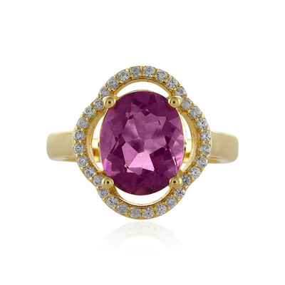 Anillo en plata con Fluorita rosa de México