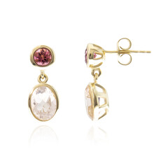 Pendientes en oro con Cuarzo rosa (CUSTODANA)