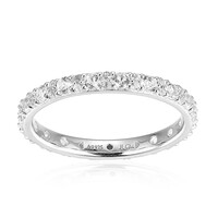 Anillo en plata con Topacio blanco