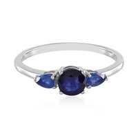 Anillo en plata con Zafiro azul de Madagascar