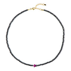 Collar en plata con Hematita púrpura