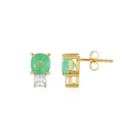 Pendientes en plata con Esmeralda de Rusia