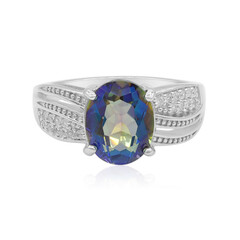 Anillo en plata con Cuarzo Místico azul