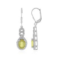 Pendientes en plata con Zafiro amarillo de Madagascar