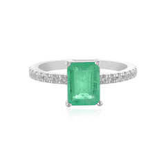 Anillo en plata con Esmeralda de Rusia