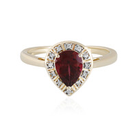 Anillo en oro con Granate Magenta