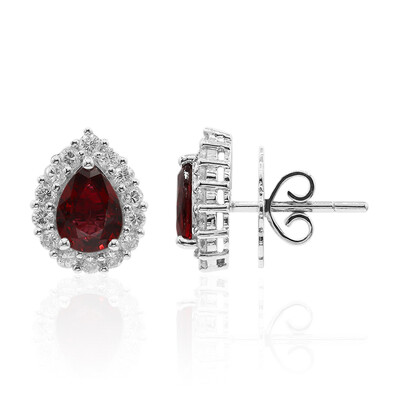 Pendientes en oro con Espinela roja de Birmania (Estée Collection)