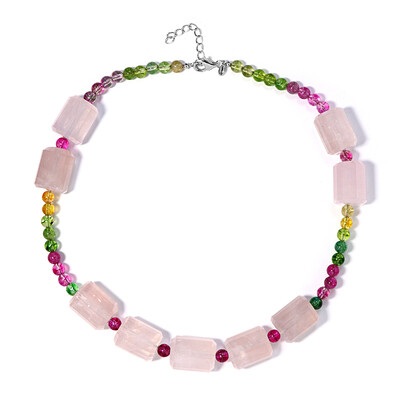 Collar en plata con Cuarzo rosa