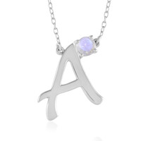 Collar en plata con Piedra de Luna arcoíris