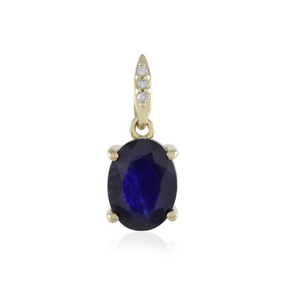 Colgante en oro con Zafiro azul de Madagascar