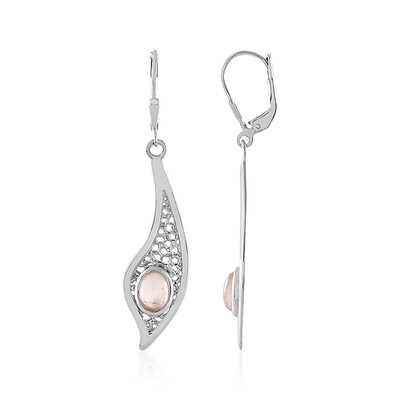 Pendientes en plata con Cuarzo rosa