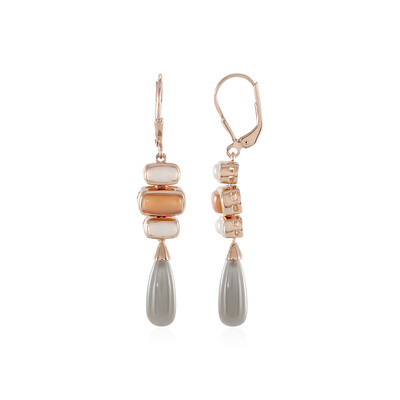 Pendientes en plata con Piedra de luna plateada (KM by Juwelo)