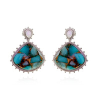 Pendientes en plata con Amazonita mosaico (Dallas Prince Designs)