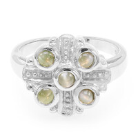 Anillo en plata con Alejandrita ojos de gato