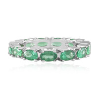 Anillo en plata con Apatita verde
