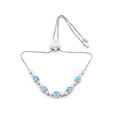 Brazalete en plata con Topacio azul suizo