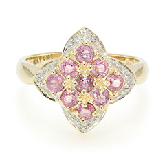 Anillo en oro con Zafiro Padparascha no calentado (AMAYANI)