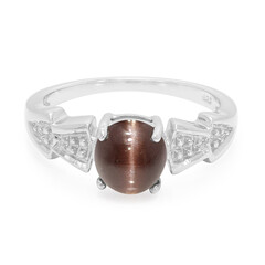 Anillo en plata con Escapolita ojo de gato