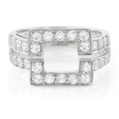 Anillo en plata con Topacio blanco