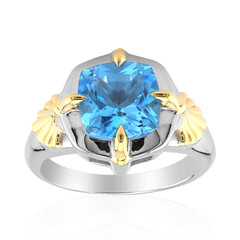 Anillo en plata con Topacio azul suizo (Remy Rotenier)
