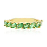Anillo en plata con Apatita verde