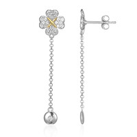 Pendientes en plata con Topacio blanco