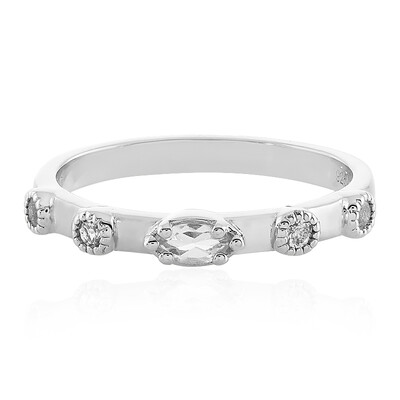 Anillo en plata con Topacio blanco