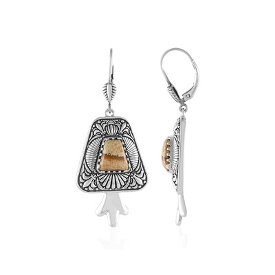 Pendientes en plata con Jaspe Paisaje (Desert Chic)