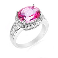 Anillo en plata con Topacio rosa