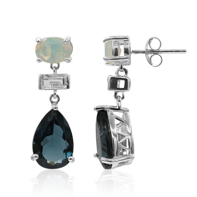 Pendientes en plata con Topacio azul de Londres