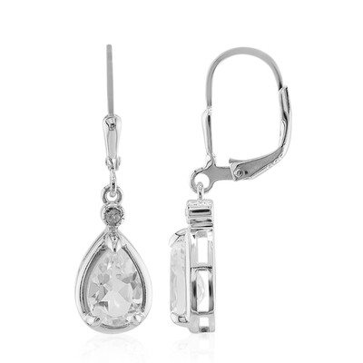 Pendientes en plata con Topacio blanco