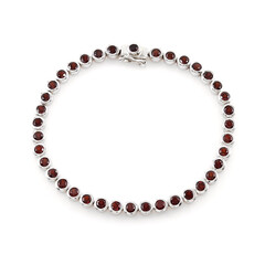 Brazalete en plata con Granate de Mozambique