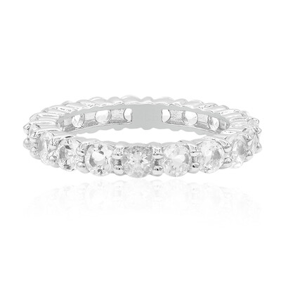 Anillo en plata con Topacio blanco