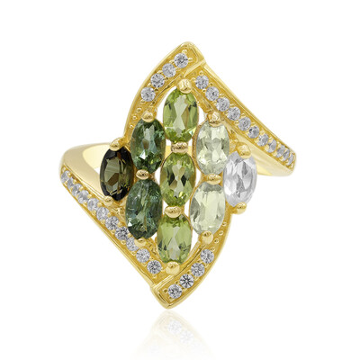 Anillo en plata con Turmalina verde