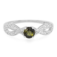 Anillo en plata con Turmalina cuprífera