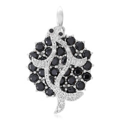 Colgante en plata con Espinela negra