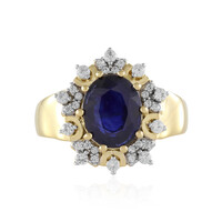 Anillo en plata con Zafiro azul de Madagascar