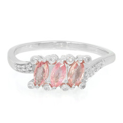 Anillo en plata con Zafiro Padparadscha