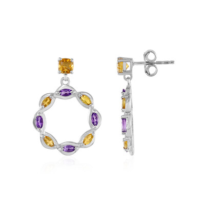 Pendientes en plata con Citrino