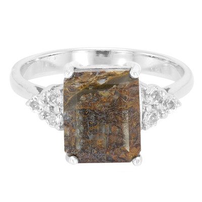 Anillo en plata con Cuarzo Dinosaurio