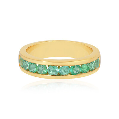 Anillo en plata con Esmeralda de Rusia
