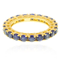 Anillo en plata con Zafiro azul de Madagascar