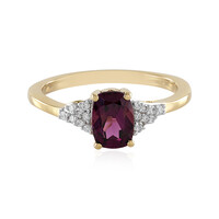 Anillo en oro con Granate Magenta